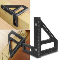 STAHLWERK Mitre angle with stop 3D angle | mitre triangle | carpenters angle | aluminum angle | mitre gauge | angle triangle | protractor for precise measuring, scribing, marking and drawing