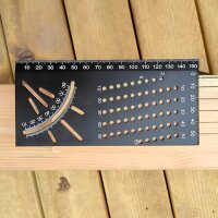 STAHLWERK mitre angle ruler with stop and drilling jig 3D angle | carpenters angle | aluminum angle | mitre gauge | protractor for precise measuring, scribing, marking and drawing