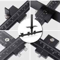 STAHLWERK Prowadnica wiertarska z ogranicznikiem regulowany aluminiowy szablon wiertarski | prowadnica wiertarska | pomoc przy wierceniu | kolek rozporowy | kolek rozporowy do dokladnego