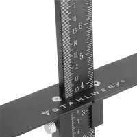 STAHLWERK Prowadnica wiertarska z ogranicznikiem regulowany aluminiowy szablon wiertarski | prowadnica wiertarska | pomoc przy wierceniu | kolek rozporowy | kolek rozporowy do dokladnego