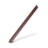 STAHLWERK Triangelformad linjal 30 cm med metriska skalor i skala 1:100 | 1:200 | 1:300 | 1:400 | 1:500 | 1:600 triangelformad aluminiumlinjal | triangelformad linjal | arkitektlinjal