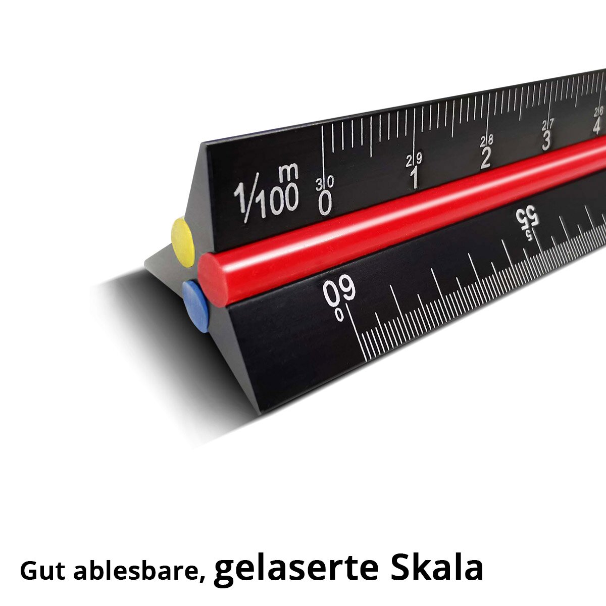 STAHLWERK triangular ruler set of 3 30 cm scale 1:100 200 300 400 500 ...
