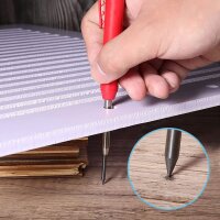 STAHLWERK Stiftblyant til dybe huller, sæt med 4 stk. med 36 erstatningsspidser og integreret spidser Konstruktionsblyant | borehulsmarkør | tømrerblyant | markeringsblyant | konstruktionsmarkør |