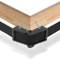 STAHLWERK Rammestrammer | vinkelstrammer | remstrammer | hjørnespænder | spændingshjælp med 4 klemmekæber og 4 m nylonrem