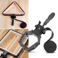 STAHLWERK Rammestrammer | vinkelstrammer | remstrammer | hjørnespænder | spændingshjælp med 4 klemmekæber og 4 m nylonrem