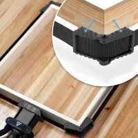 STAHLWERK Rammestrammer | vinkelstrammer | remstrammer | hjørnespænder | spændingshjælp med 4 klemmekæber og 4 m nylonrem