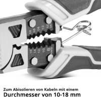 STAHLWERK Kombinationstang | Multifunktionstang | Fladtang | Sideskærer | Afisoleringstang | Crimptang lavet af højkvalitets krom vanadium