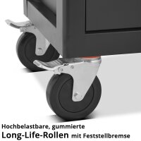 B-Ware: STAHLWERK Werkstattwagen PHOENIX bestückt mit 262 Premium-Werkzeugen aus Chrom-Vanadium abschließbarer Werkzeugwagen | Profi Montagewagen mit 7 Schubladen, Seitenauszug und gummierten Long-Life-Rollen