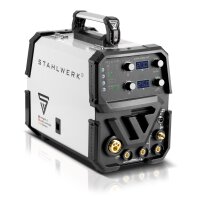 B-Ware: STAHLWERK CTM-250 ST WIG + MIG/MAG + MMA / E-Hand Kombi-Schwei&szlig;ger&auml;t mit 200 Ampere und 50 Ampere Plasma-Funktion, viele Schwei&szlig;parameter einstellbar, D&uuml;nnblech geeignet, FLUX F&uuml;lldraht geeignet, Kombiger&auml;t, bis 14 mm Schneidleistung