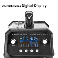 B-Ware: STAHLWERK Schwei&szlig;ger&auml;t MIG MAG 200 ST Digital IGBT Schutzgas-Schwei&szlig;ger&auml;t | Inverter mit 200 A, Spot-Funktion, synergischem Drahtvorschub, FLUX und MMA | ARC Funktion