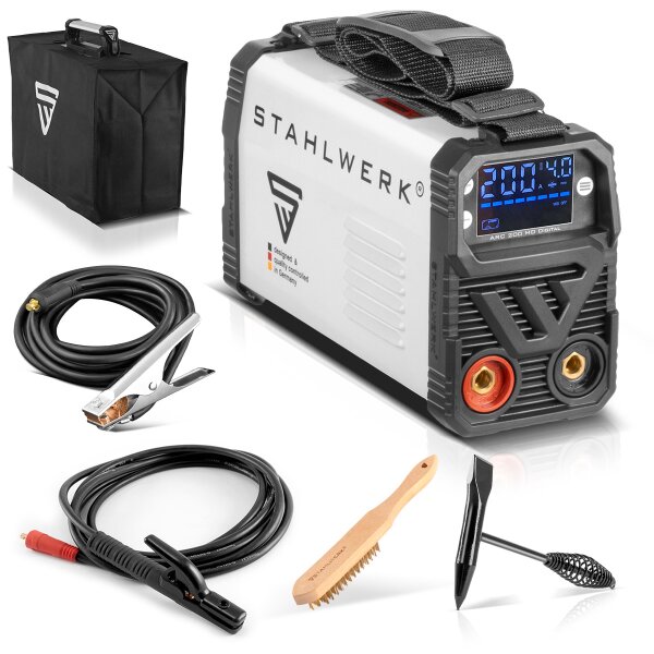 B-Ware: STAHLWERK Schweißgerät ARC 200 MD Digital - DC MMA | E-Hand| Lift-TIG Inverter mit 200 Ampere, Digital-Display, IGBT Technologie und Single-Board