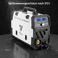 B-Ware: STAHLWERK MIG/MAG 200 Puls Pro IGBT-Schwei&szlig;ger&auml;t Vollsynergisches 5 in 1 Kombiger&auml;t mit echten 200 Ampere / F&uuml;lldraht, MIG MAG, ARC MMA, Lift TIG, MIG Puls f&uuml;r Aluminium Schwei&szlig;en
