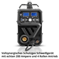 B-Ware: STAHLWERK MIG/MAG 200 Puls Pro IGBT-Schwei&szlig;ger&auml;t Vollsynergisches 5 in 1 Kombiger&auml;t mit echten 200 Ampere / F&uuml;lldraht, MIG MAG, ARC MMA, Lift TIG, MIG Puls f&uuml;r Aluminium Schwei&szlig;en