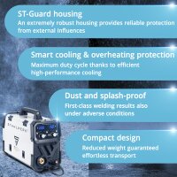 STAHLWERK MIG MAG 200 ST PLUS gas-shielded welding machine | IGBT inverter with 200 A, synergic wire feed, FLUX, Lift-TIG and MMA | ARC function