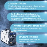 STAHLWERK Saldatrice MIG MAG 200 ST PLUS con schermatura a gas | Inverter IGBT da 200 A, alimentazione filo sinergica, FLUX, Lift-TIG e MMA | Funzione ARC