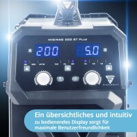 STAHLWERK Schweißgerät MIG MAG 200 ST Schutzgas-Schweißgerät | IGBT Inverter mit 200 A, synergischem Drahtvorschub, FLUX-, Lift-TIG- und MMA | ARC-Funktion