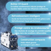 STAHLWERK Poste de soudage MIG MAG 200 ST PLUS Equipement complet Poste de soudage à gaz inerte | IGBT Inverter avec 200 A, dévidoir synergique, FLUX, Lift-TIG et MMA | Fonction ARC