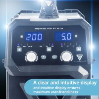 STAHLWERK svejsemaskine MIG MAG 200 ST fuldt udstyret beskyttelsesgassvejsemaskine | IGBT-inverter med 200 A, synergisk trådfremføring, FLUX, Lift-TIG og MMA | ARC-funktion