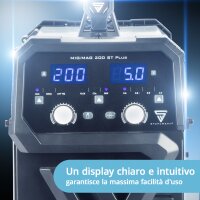 Saldatrice STAHLWERK MIG MAG 200 ST saldatrice a gas completamente equipaggiata | inverter IGBT con 200 A, alimentazione filo sinergica, FLUX, Lift-TIG e MMA | funzione ARC