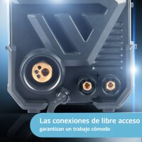 Soldadora STAHLWERK MIG MAG 200 ST totalmente equipada con gas de protección | Inversor IGBT con 200 A, alimentación de hilo sinérgica, FLUX, Lift-TIG y MMA | Función ARC