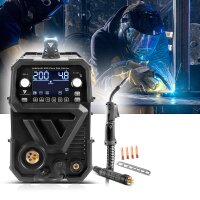 STAHLWERK MIG MAG 200 Spot Pulse Pro Digital Soldadora de arco con gas de protección totalmente equipada | IGBT Inverter 200 A | Alimentación de hilo sinérgica | Accionamiento de 4 rodillos | FLUX, Lift-TIG, MMA, CuSi | MIG pulsado para aluminio