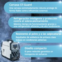 STAHLWERK Soldador de arco protegido AC/DC TIG 200 Puls Pro Digital | IGBT Inverter con 200 amperios, función ARC/MMA, memoria de trabajos, función de pulsos y puntos, adecuado para aluminio y chapa