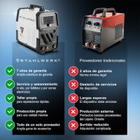 STAHLWERK AC/DC TIG 200 Puls Pro Inversor digital IGBT totalmente equipado con 200 amperios, función ARC/MMA, memoria de trabajo, función de pulso y punto, adecuado para aluminio y chapa fina