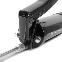 STAHLWERK enhåndsfedtsprøjte 600 ml 550 bar | Håndgrebspistol af robust stål | Fedtsprøjte til løst fedt eller 400 g patron | Håndsprøjte til smøring med fleksibel slange og forlængerrør