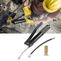 STAHLWERK enhåndsfedtsprøjte 600 ml 550 bar | Håndgrebspistol af robust stål | Fedtsprøjte til løst fedt eller 400 g patron | Håndsprøjte til smøring med fleksibel slange og forlængerrør