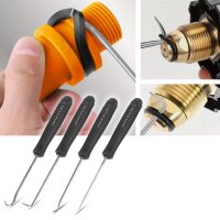 STAHLWERK Koukkutyökalusarja 4-osainen | koukkusarja | neulakoukku | tiivistyskoukku | piikkisarja | tarkkuuskoukku | O-rengastyökalu tiivistysrenkaiden irrottamiseen ja asettamiseen