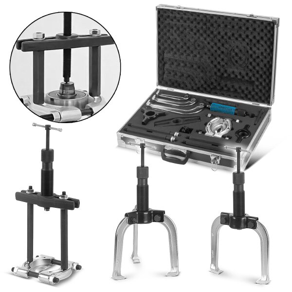 STAHLWERK Hydraulinen yleiskäyttöinen vetolaite 10 t vetovoimalla Laakerinvetolaite | Erikoistyökalu sisä- ja ulkolaakereiden, hammaspyörien, hihnapyörien, roottoreiden ja kytkimien irrottamiseen.