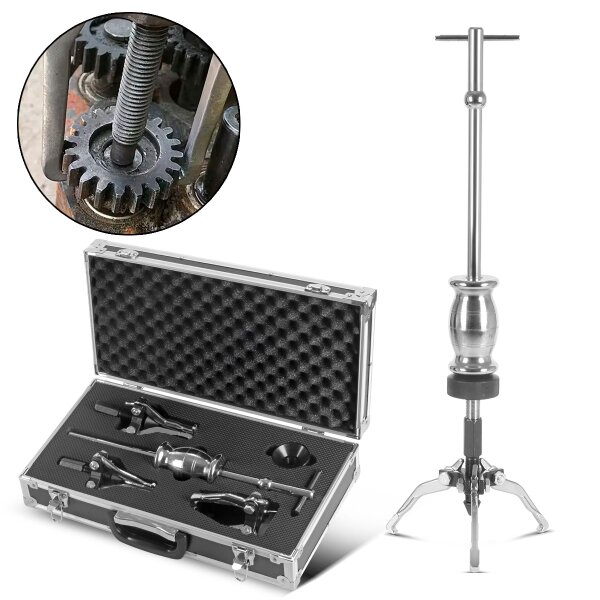 STAHLWERK Zestaw sciagaczy do lozysk  z mlotkiem slizgowym 5-czesciowy zestaw sciagaczy | Specjalne narzedzie do profesjonalnego demontazu lozysk wewnetrznych i zewnetrznych, kól zebatych