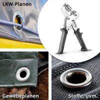 STAHLWERK øjentangssæt 10 mm med hulapparat og 250 øjer magnetisk professionel øjentang | øjentangspresse | øjentang | øjetang lavet af hærdet stål