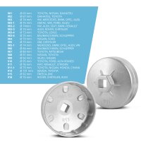 STAHLWERK sada klíčů na olejové filtry 23dílná sada nářadí na výměnu oleje s hliníkovou sadou víček olejových filtrů, oboustranným ráčnovým a kroužkovým klíčem | klíč na víčka olejových filtrů | speciální nářadí pro výměnu oleje ve vozidle