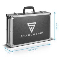 STAHLWERK sada klíčů na olejové filtry 23dílná sada nářadí na výměnu oleje s hliníkovou sadou víček olejových filtrů, oboustranným ráčnovým a kroužkovým klíčem | klíč na víčka olejových filtrů | speciální nářadí pro výměnu oleje ve vozidle