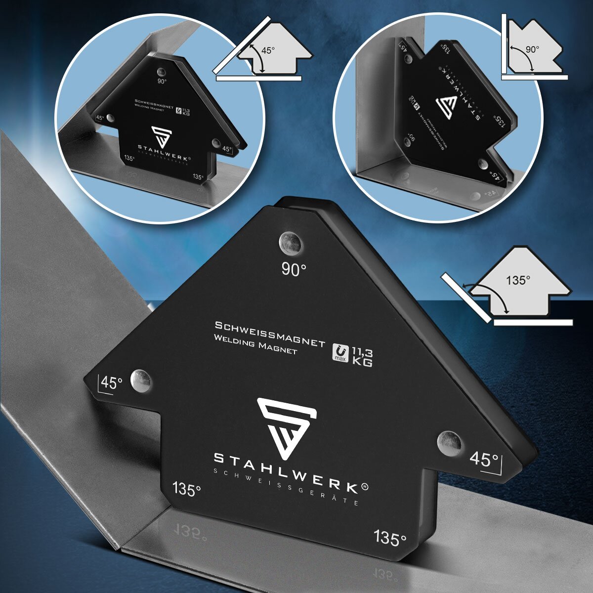 Magnet Schweißmagnet Montagemagnet Magnetwinkel magnetischer Montagewinkel 18 Kg