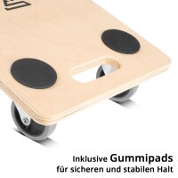 STAHLWERK vogn TRS-250 ST med 250 kg bæreevne og gummibelagte drejehjul 58 x 29 cm Platformvogn | Transportvogn | Møbelvogn | Rullebræt | Håndvogn | TÜV + GS-testet