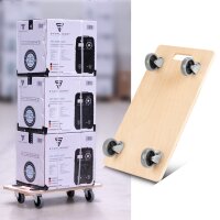 STAHLWERK Chariot TRS-250 ST avec poignée Capacité de charge 250 kg et roues pivotantes caoutchoutées 58 x 29 cm Chariot plate-forme | Chariot de transport | Rouleur de meubles | Planche à roulettes | Chariot manuel | Certifié TÜV + GS