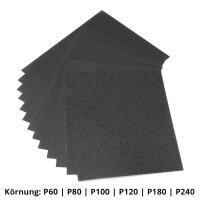 STAHLWERK 2 x sandpapirsæt med 12 stk. 230 x 280 mm siliciumcarbid-sandpapir | slibepuder | slibemidler med korn 60 | 80 | 100 | 120 | 180 | 240 til slibning og polering