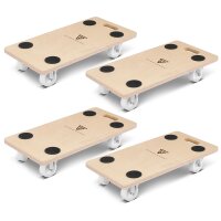 STAHLWERK TR-250 ST vognsæt med 4 stk. med 250 kg bæreevne og slidstærke drejehjul 58 x 29 cm Platformsvogn | Transportvogn | Møbelvogn | Rullebræt | Håndvogn | Transportvogn