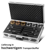 STAHLWERK Holkkilaakerin ulosvetosarja | silentbloc-työkalu | pyöränlaakerin ulosvetäjä | holkkilaakerityökalu | 27-osainen työkalusarja pyöränlaakereiden ja jousitusholkkien asentamiseen ja