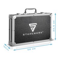 STAHLWERK Holkkilaakerin ulosvetosarja | silentbloc-työkalu | pyöränlaakerin ulosvetäjä | holkkilaakerityökalu | 27-osainen työkalusarja pyöränlaakereiden ja jousitusholkkien asentamiseen ja