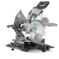 B-Ware: STAHLWERK cross-cut saw CPM-254 ST pull saw | mitre saw | circular saw with 2,100 W power, infinitely variable 45&deg; tilting on both sides with switchable laser including 254 mm precision saw blade