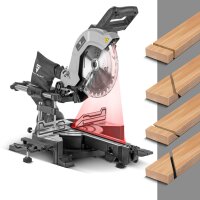 B-Ware: STAHLWERK cross-cut saw CPM-254 ST pull saw | mitre saw | circular saw with 2,100 W power, infinitely variable 45&deg; tilting on both sides with switchable laser including 254 mm precision saw blade