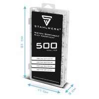 STAHLWERK nittesortiment 1000 dele | blindnitsæt i praktisk plastkasse | aluminiumsnitter i 4 forskellige størrelser | popnitter til brug med nittetang