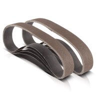 STAHLWERK Slibeb&aring;nd s&aelig;t med 10 stk. med korn P80 40 x 760 mm Universal slibepapir | stofslibeb&aring;nd | slibemiddel til r&oslash;rb&aring;ndslibere, b&aring;ndslibere og slibemaskiner