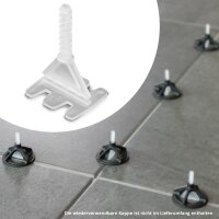 STAHLWERK 2 x Fliesen-Nivellier-System | 200-teilig Zuglasche mit Gewinde für professionelle Fliesenverlegung | Verlegehilfe | Professionelles Nivelliersystem