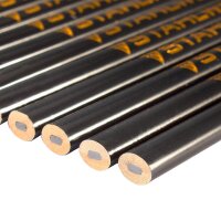 STAHLWERK 36 robuste tømrerblyanter i et sæt. Ovale blyanter til tegning og markering. Fuldt lakerede blyanter med bred spids, blyhårdhed HB (middelhård).