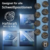 STAHLWERK 2 x set of 4 magnetic welding brackets 4 kg | 9 lbs practical welding magnet | magnetic bracket | welding positioner with strong adhesive force