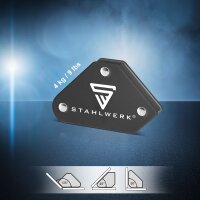STAHLWERK 2 x set of 4 magnetic welding brackets 4 kg | 9 lbs practical welding magnet | magnetic bracket | welding positioner with strong adhesive force